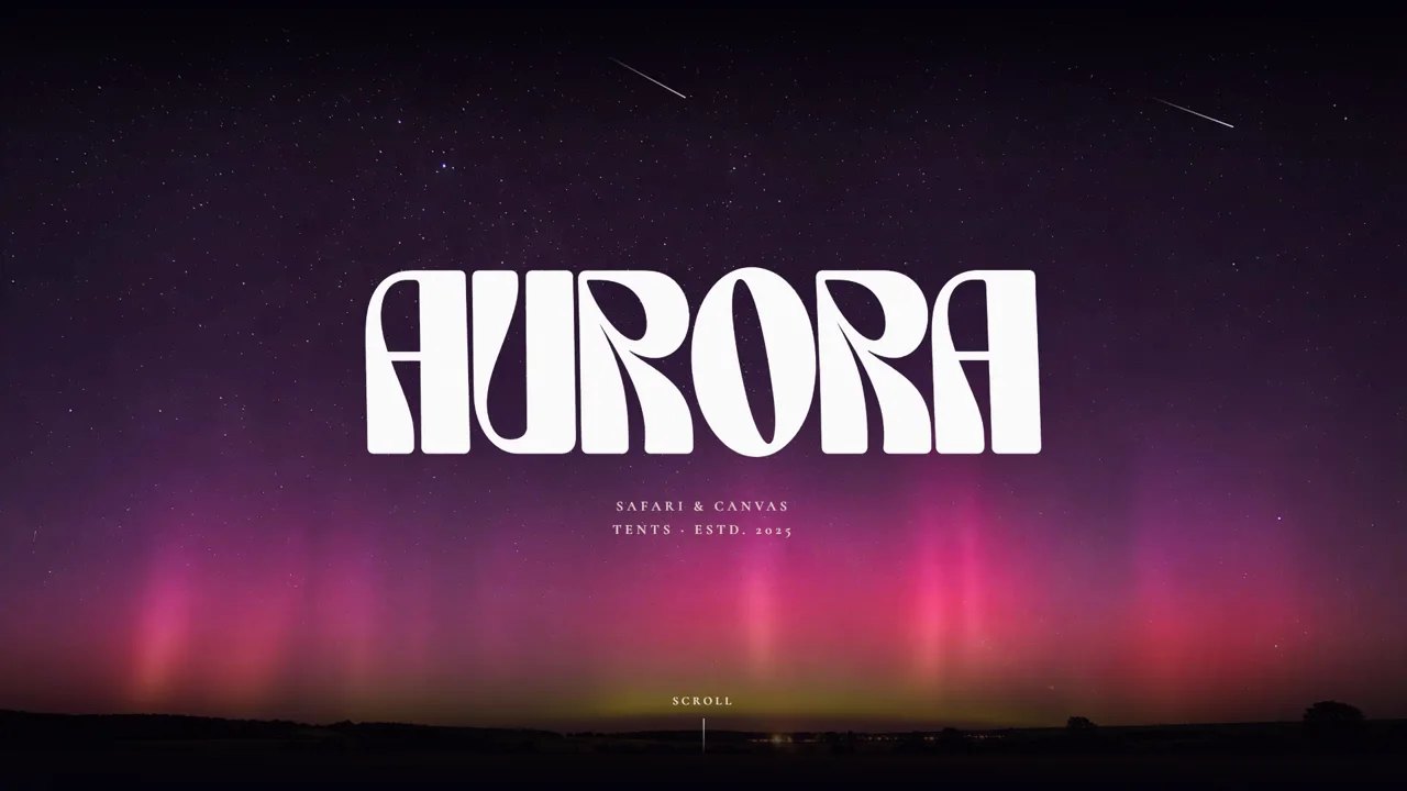 The website wordmark on a rose and coral sky