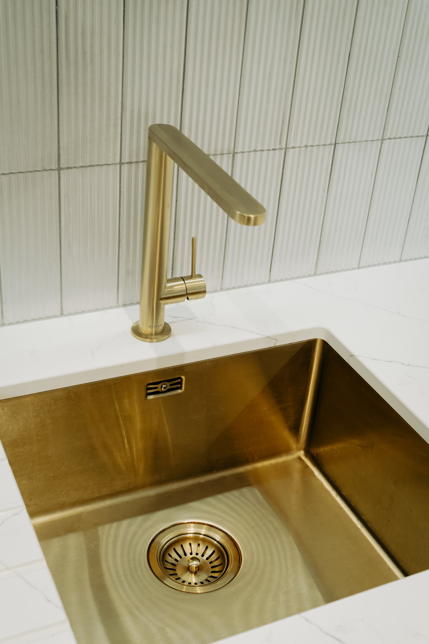 Brass sink, photographed on location
