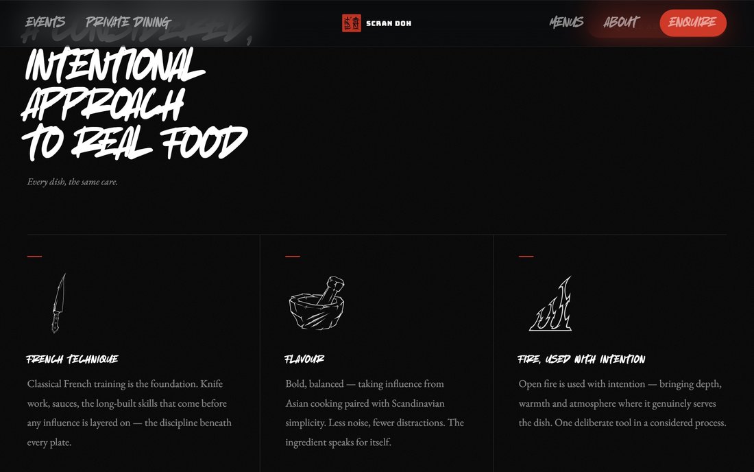 Intentional approach, with the three glyphs