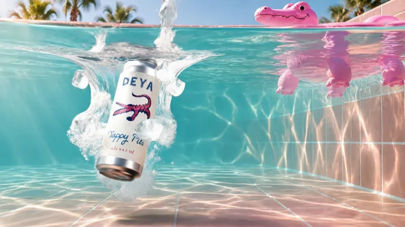 The can appears deep underwater