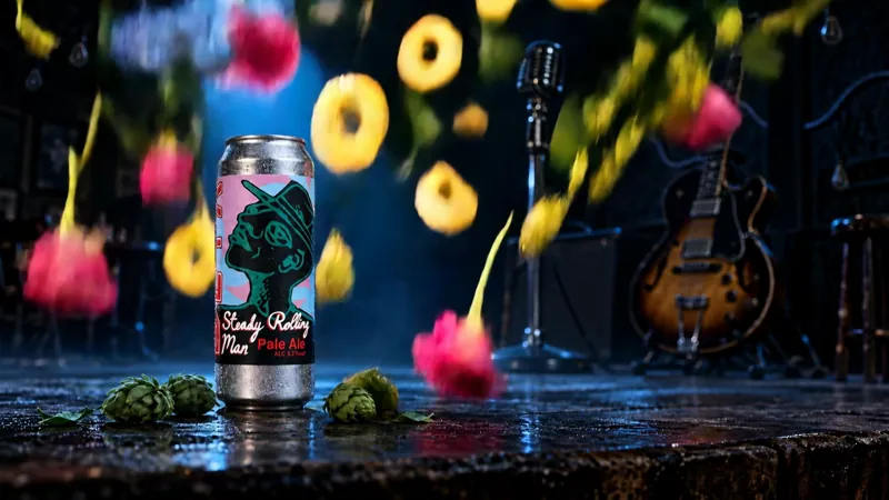 Roses and pineapple rings raining onto the stage