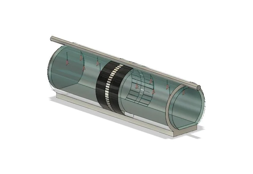 SketchUp model of the proposed glass tram carriage