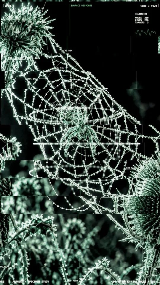 Round two, number twelve: an orb weaver on its web with a gold armillary