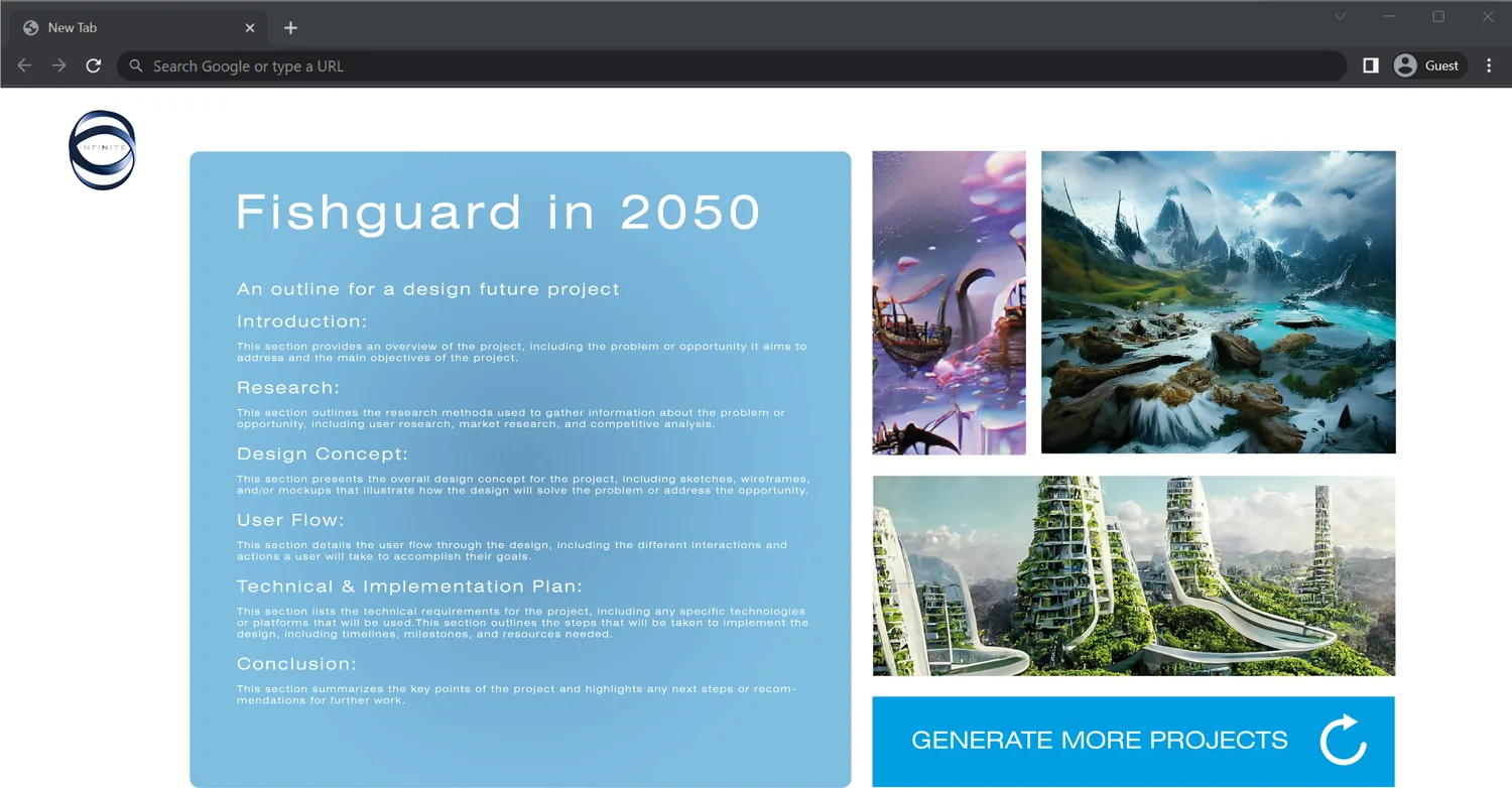 Fishguard in 2050 speculative design future project outline