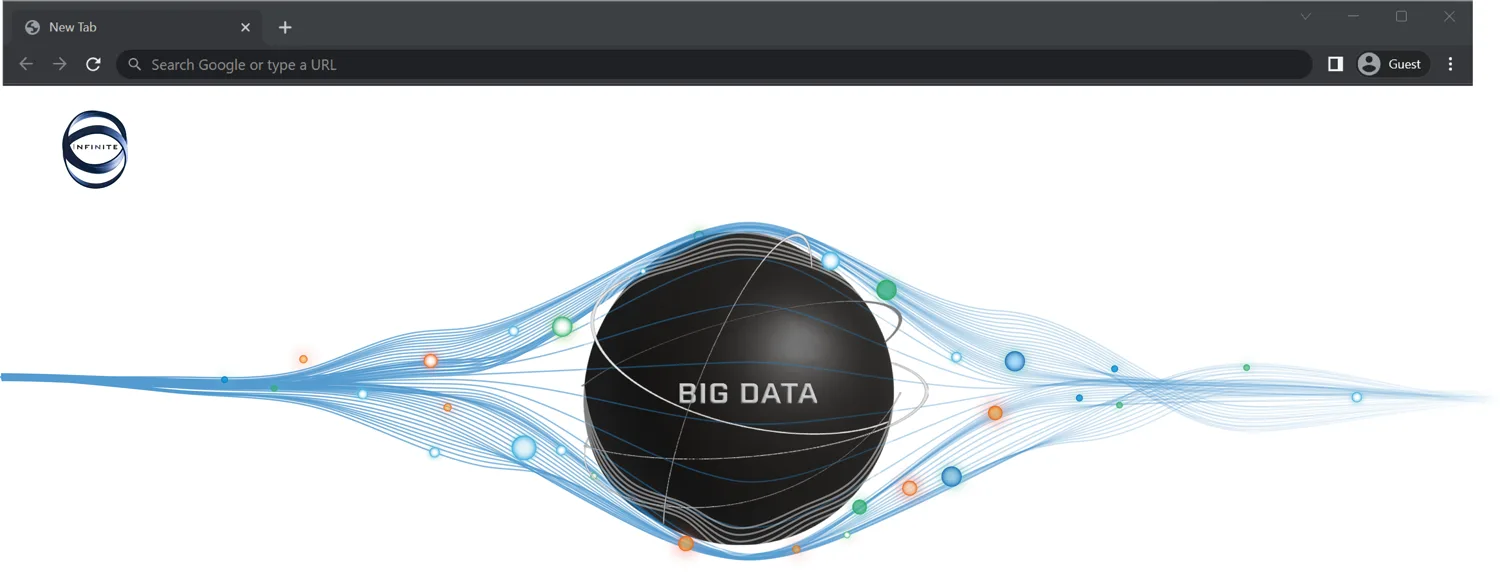 Woven thread visualisation converging on a data core