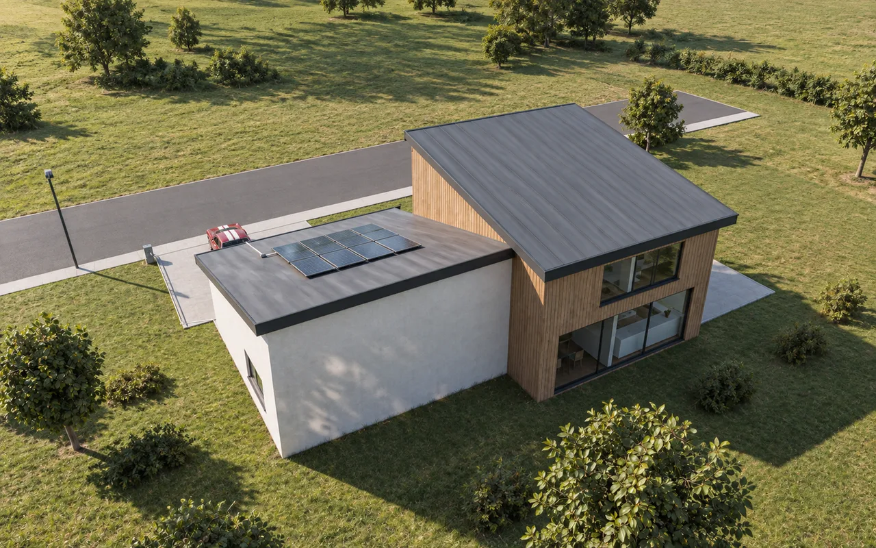 The house frame finished by an image model