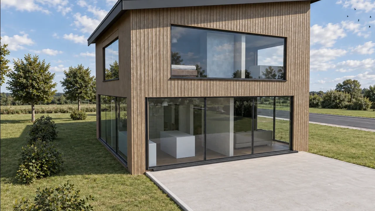 The same house frame finished by an image model