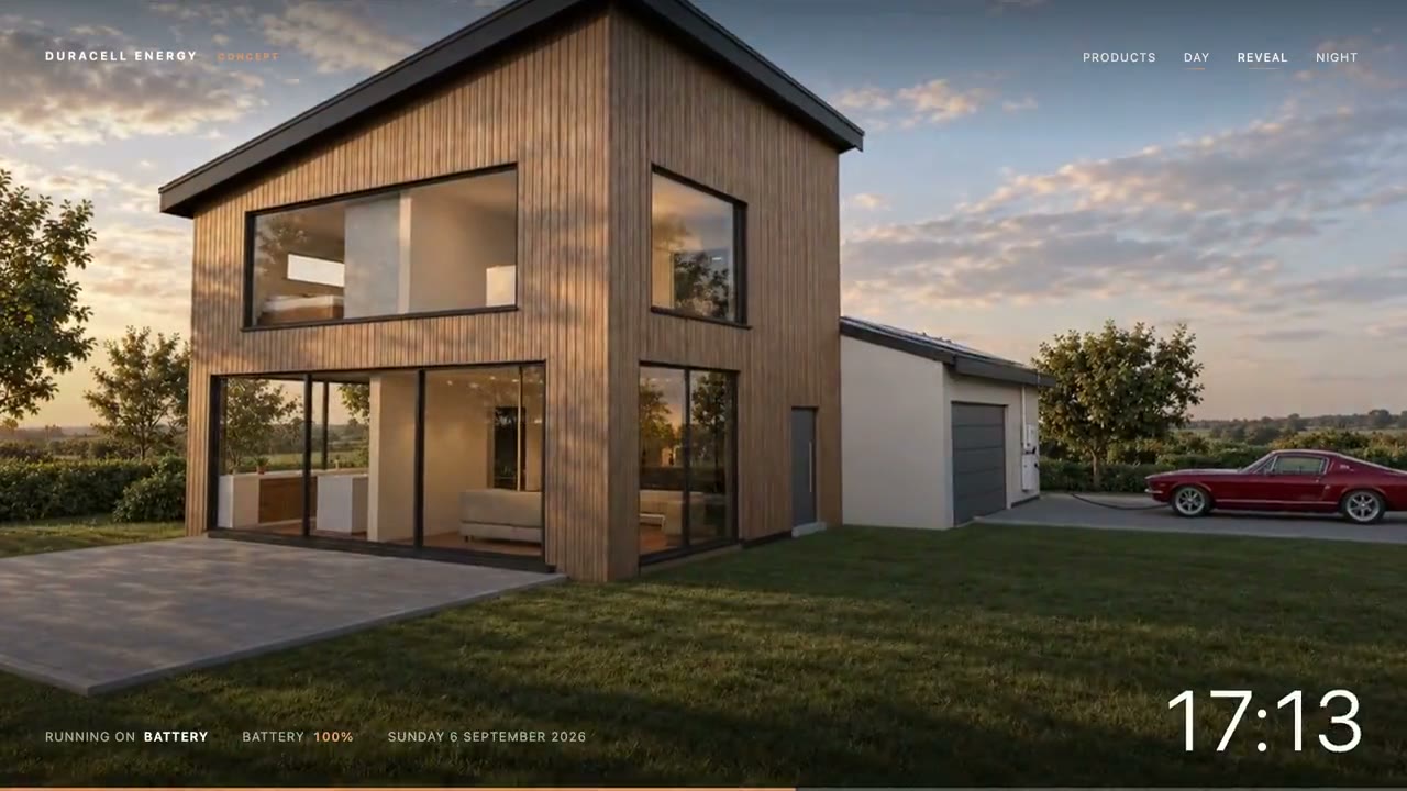 Duracell Energy house film playing in a web experience