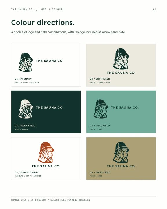 Colour direction for The Sauna Co.