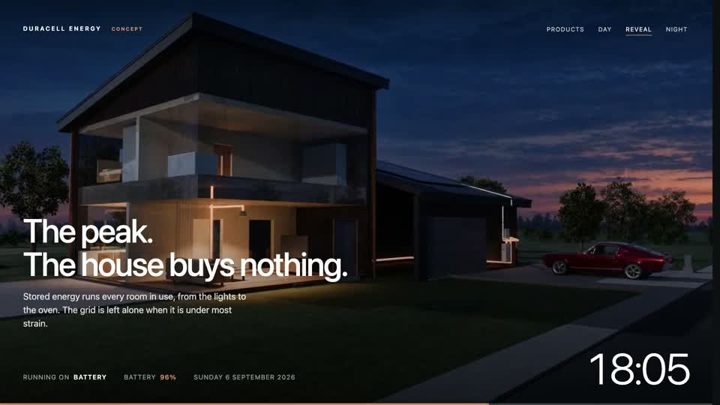 Duracell Energy concept web experience