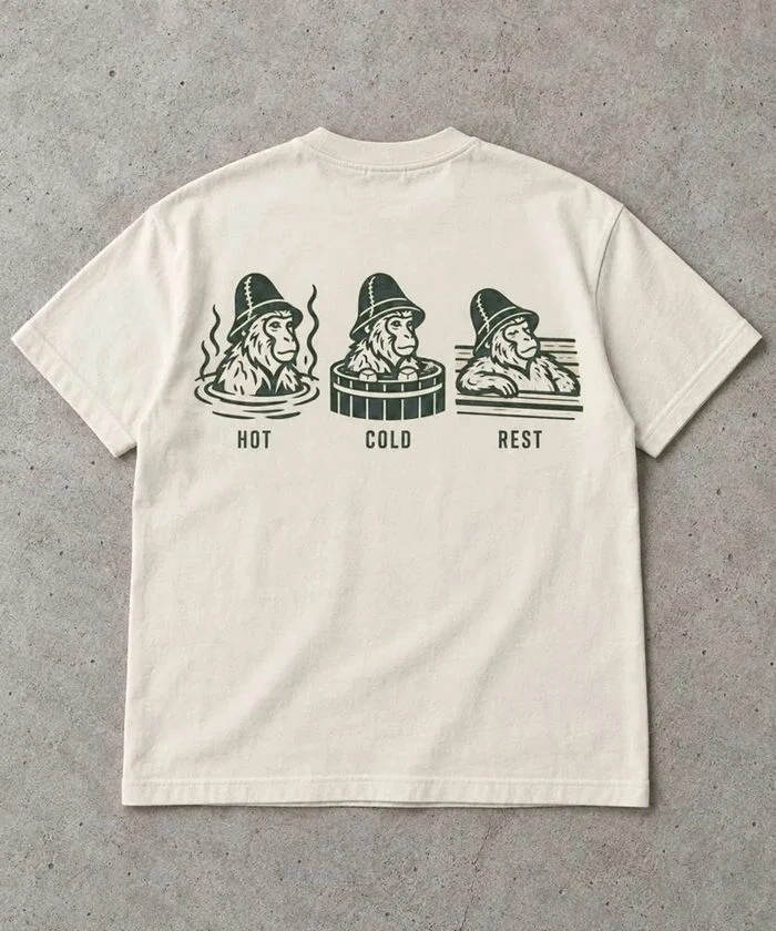 Hot, cold, rest tee: three hosts across the back