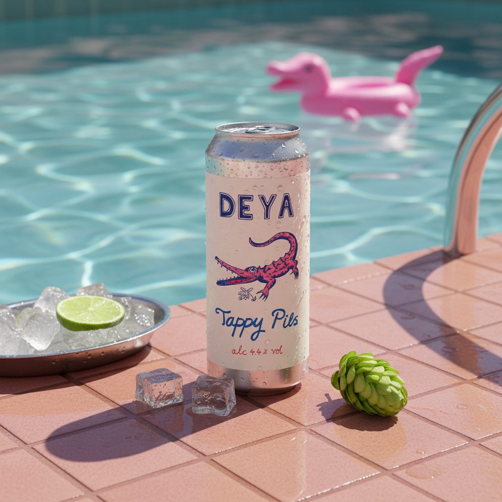 Invented Tappy Pils line extension staged poolside